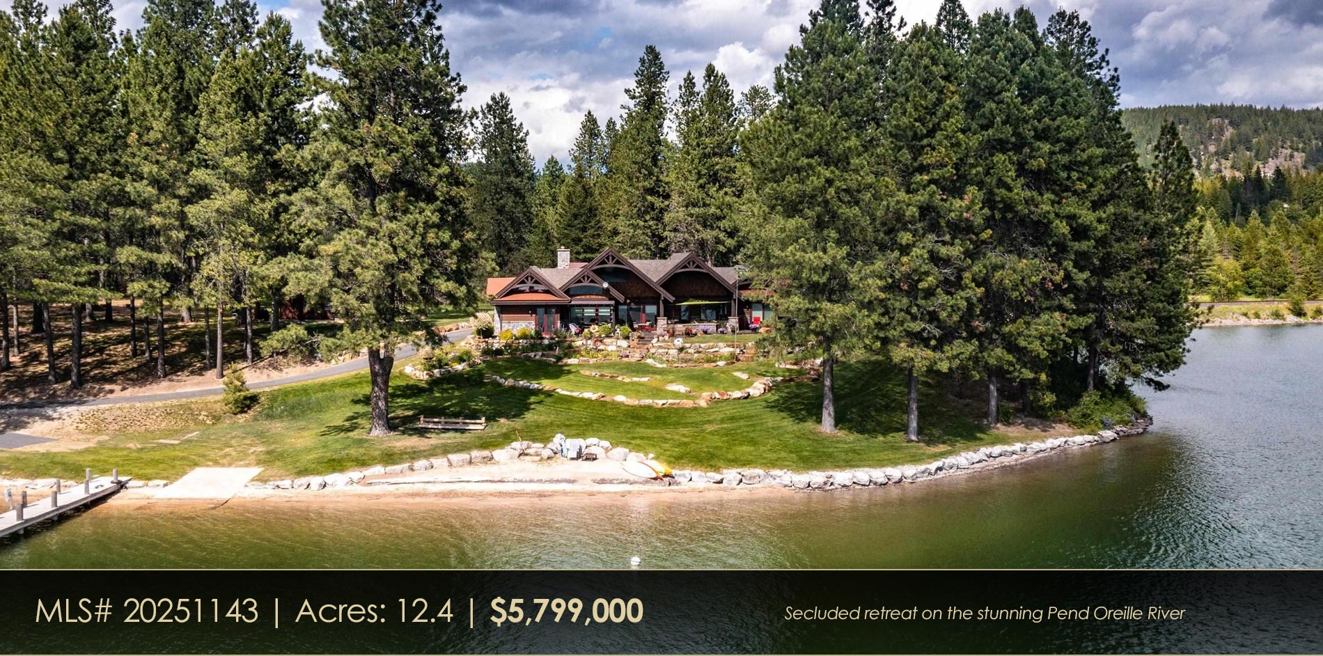 Secluded retreat on the stunning Pend Oreille River