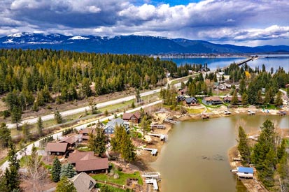 Aerial Home to Sandpoint